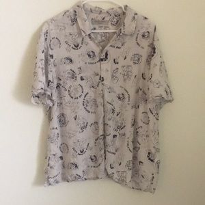 All Saints Men’s Cartoon Black & White Button Down